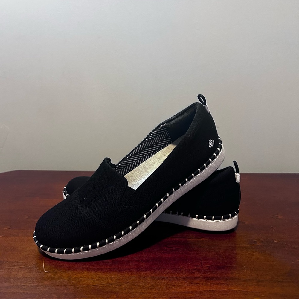 Clarks womens black canvas stepglow slip in size 7 1/2 - Picture 3 of 13